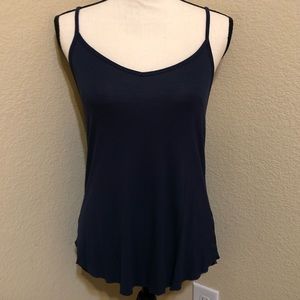 Navy Blue Soft Flowy Spaghetti Strap Tank Top Camisole
